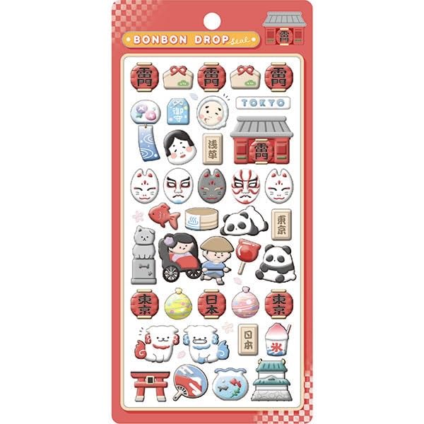 Amazon.co.jp: Q-LiA クーリア ボンボンドロップシール 和柄 東京観光